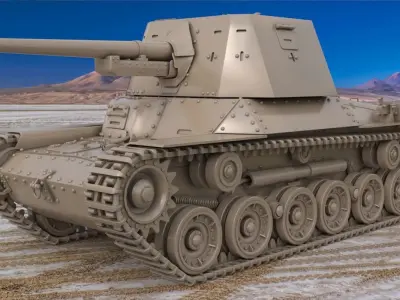 Tank Type 3 Ho Ni III Japan Clay Vray 3D model