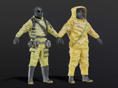 HAZMAT NBC Suit Rigged Free low-poly 3D model