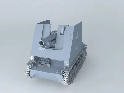 15 cm sIG 33 Sf on Panzerkampfwagen I Ausf B 3D model