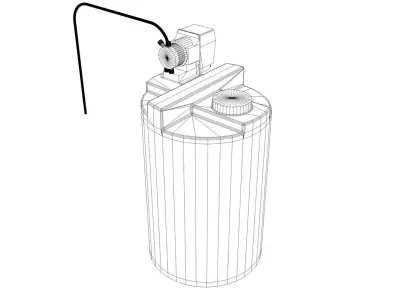 Chemical tank with emec dosing pump Low-poly 3D model
