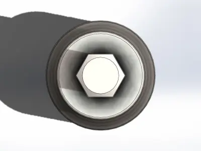 Soquete Longo Allen Long Socket 7-32 Pol 3D model