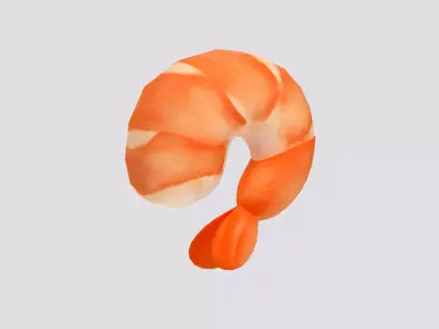Peeled Shrimp Low-poly 3D model