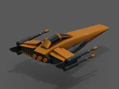 Spaceship starship futuristic spacecraft space scifi military  Low-poly 3D model