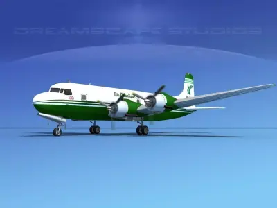 Douglas DC-6 Air Atlantique 3D model