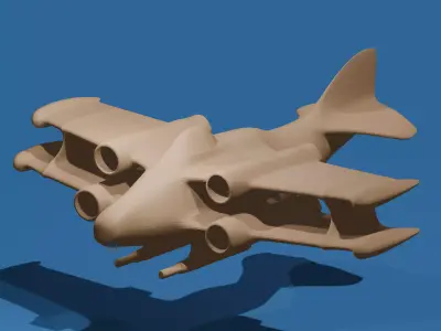 Sci-Fi Biplane 3D print model