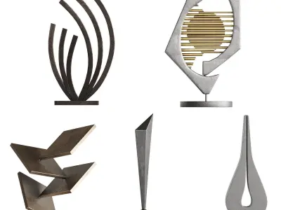 40 Abstract Scluptures  Low-poly 3D model