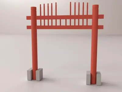 Hongsalmun japanese gate 3D model