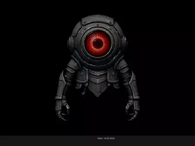 Low Poly Stylized Armored Ghost Eye - PBR Low-poly 3D model