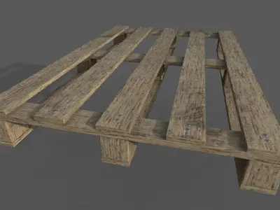 Wooden Pallet 3D model Low-poly 3D model