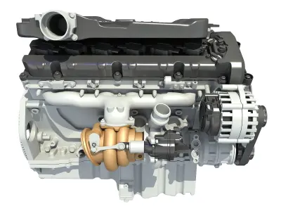 Animated Cutaway V12 Engine 3D model