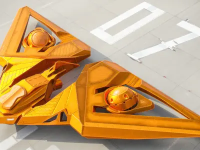 Sci-fi Bomber Drone Spyrow PBR Low-poly 3D model