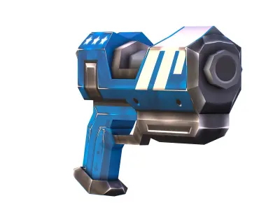 LowPoly Sci-Fi Cartoon Pistol Gun Low-poly 3D model