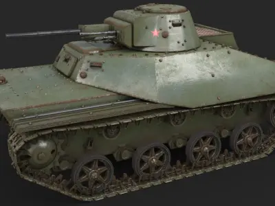 Tank T 40 Vray 3D model
