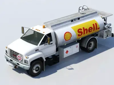 US Airport Fuel Truck 2300 gal Low-poly Static Low-poly 3D model