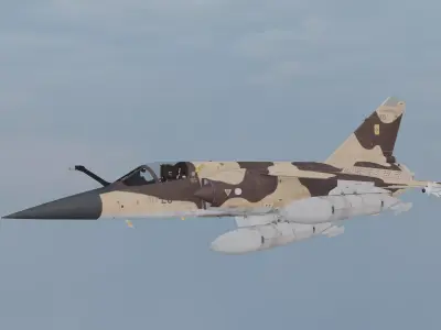 Dassault Mirage F1C-200 Military Jet 3D Model Low-poly 3D model