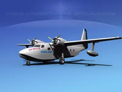 Grumman G-73 Mallard Pan Am 3D model