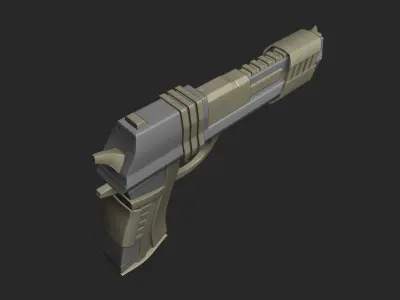 Sci-Fi Desert Eagle - Golden Luxury Gun Low-poly 3D model