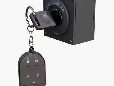 Car Ignition Key with Remote Control M1 3D model