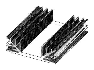 Aluminum Extruded Heat Sink MOD AL-012hs 3D model