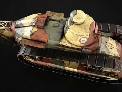 Renault FT17 Light Tank Low-poly 3D model