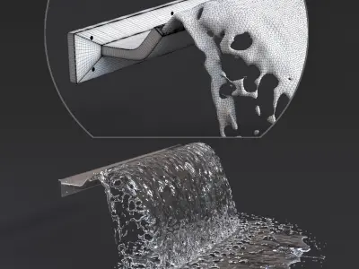  Waterfall Cobra and Snail and wide Cascade 3D model