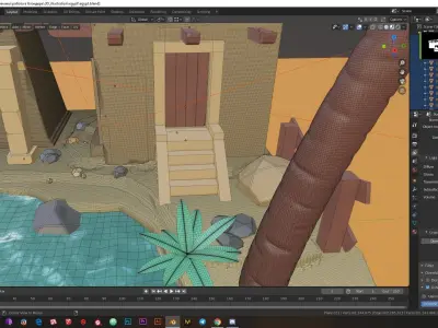 Low-poly egypt installation Low-poly 3D model