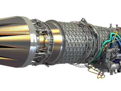 Eurojet EJ200 Military Turbofan Jet Engine 3D model