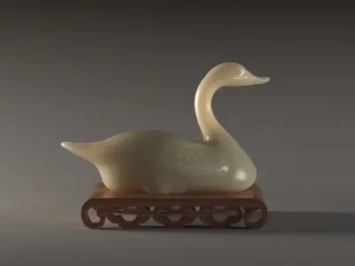 muteswan goose swan animal mammal wild realistic 3D model