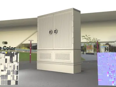 Electrical Distribution Cabinet 124 Low-poly 3D model