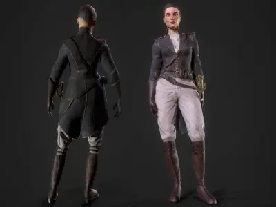 Fictional historical soldiers Low-poly 3D model