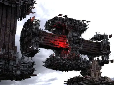 Dark Cyberpunk Solar city 5 3D model