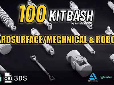 100 kitbash Mechanical and Robot 3D model