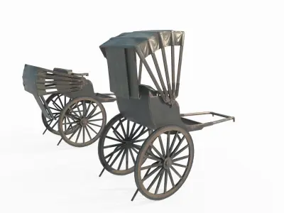 Old style Indian rickshaw 3D model
