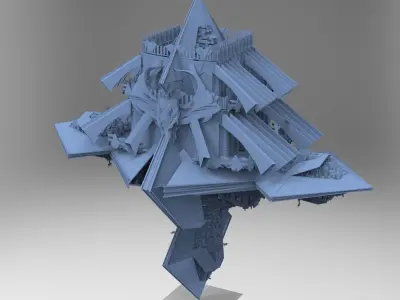 Floating Cathedral City 3D model