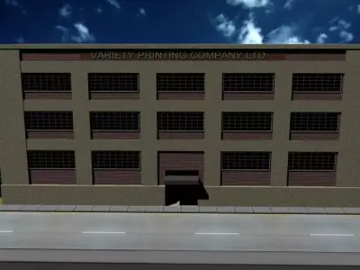 Variety Printing Company Building Low-poly 3D model