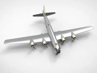 B-29 Superfortress  Silver 3D model
