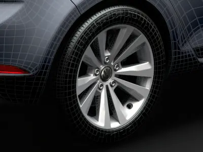 VW Golf TSI Bluemotion 2019 wheel 3D model
