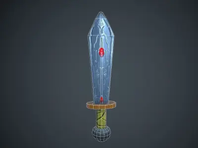 Fantasy magic sword Free low-poly 3D model