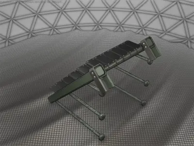 Sci-Fi Stairs - 13 - Green Version   Low-poly 3D model