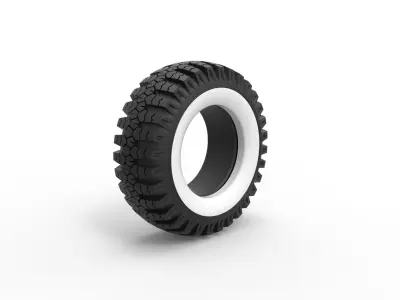 Military Ural Whitewall tire O-47A Scale 1 to 25 3D print model