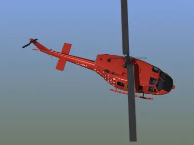 Bell 212 Rescue Helicopter 3D model