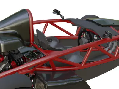2012 Ariel Atom 500 V8 Low-poly 3D model