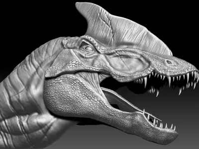 Dinosaur Hybrid Dilophosaurus Sculpt Project 3D model