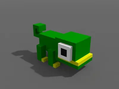Voxel Iguana Low-poly 3D model