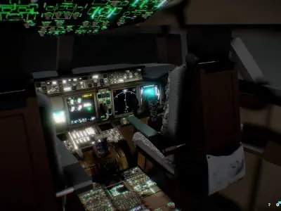 Boeing b777 Airplane Cockpit 3D model