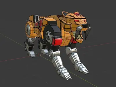 Sabertooth Tiger Dinozord - Power Ranger 3D model