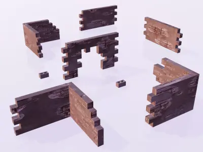 Modular Wall Pack Free low-poly 3D model