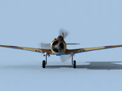 Curtiss H-75C Mohawk V23 RAF 3D model