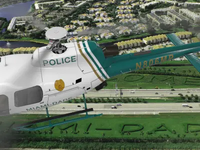 AS-350 Miami Dade Police Animated Low-poly 3D model