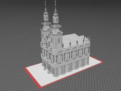 Barocco church - exterior interior 3D model